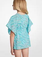 Zebra Printed Cotton Poncho