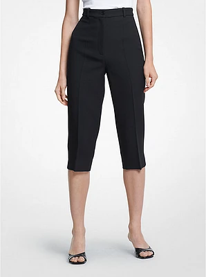 Double Crepe Sablé High-Waist Toreador Pants