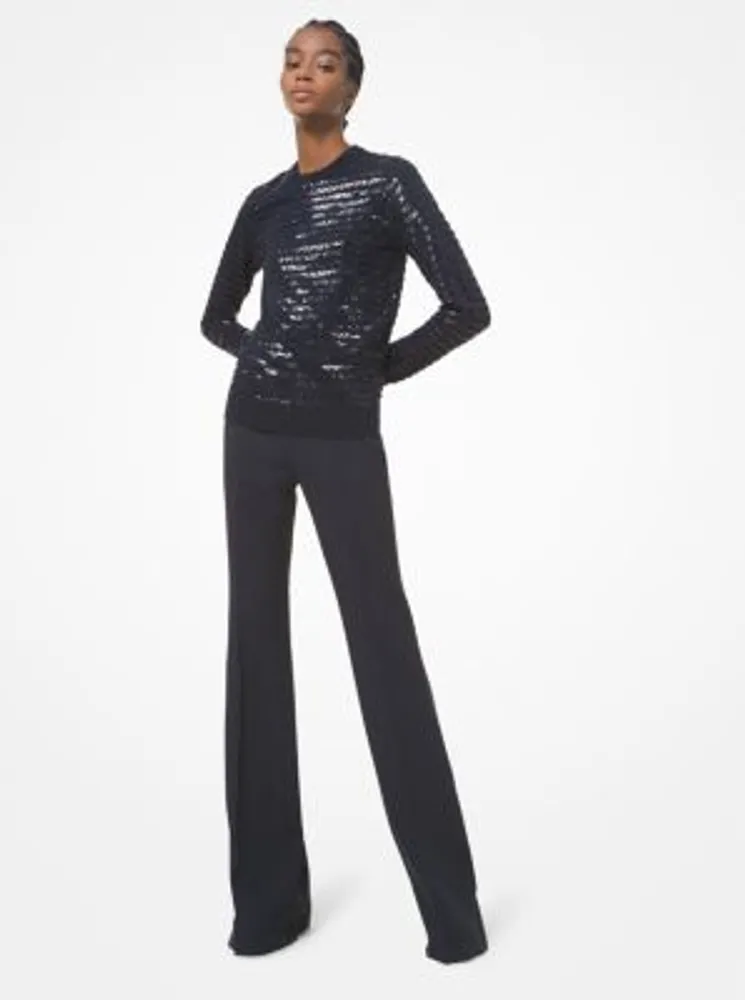 Michael Kors Collection Brooke Double Crepe Sablé Flared Pants