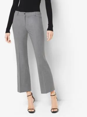 Stretch-Wool Cropped Pants