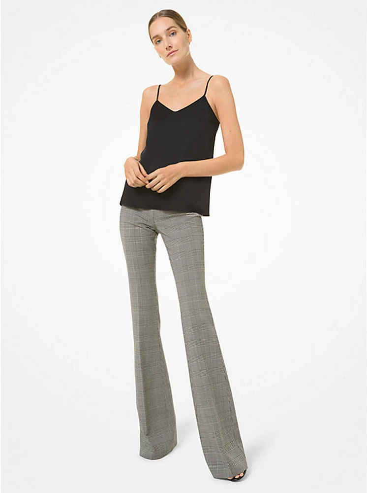 Brooke Glen Plaid Stretch Wool Flared Pants