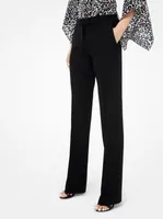 Double Crepe-Sablé Straight-Leg Trousers