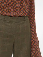 Kate Glen Plaid Wool Flannel Cuffed Trousers