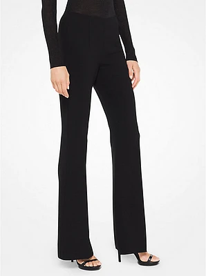 Stretch-Crepe Flared Pants