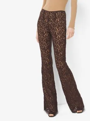 Floral Lace Flared Trousers