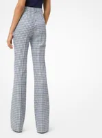 Tattersall Cotton and Wool Jacquard Flared Trousers