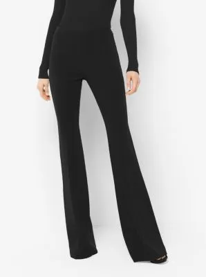 Flared Stretch-Wool Trousers