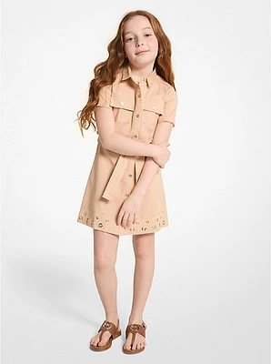 Cotton Twill Belted Shirtdress