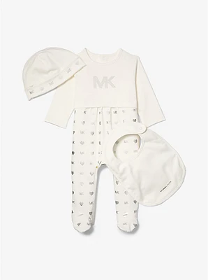 3-Piece Embellished Cotton Onesie Baby Gift Set