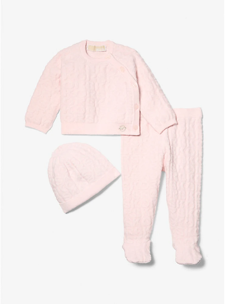 3-Piece KORS Cotton Terry Blend Baby Pajama Set