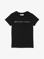 Metallic Printed Stretch Cotton T-Shirt