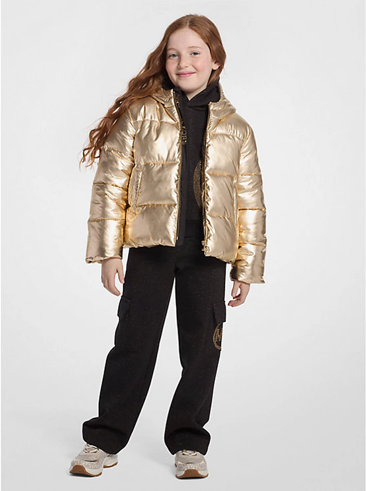 Quilted Metallic Puffer Jacket