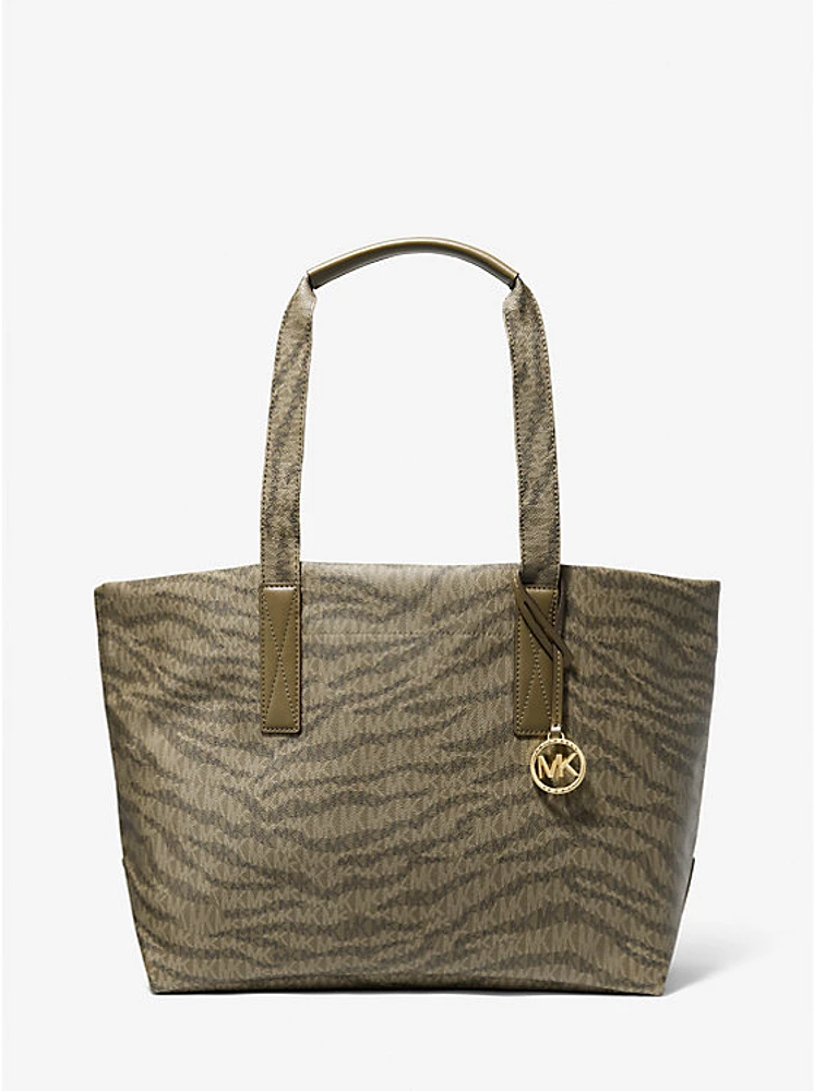 The Michael Large Animal Print Logo Tote Bag