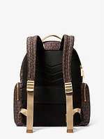 Prescott Large Signature Logo Print Woven Backpack