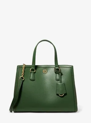 Chantal Medium Pebbled Leather Satchel