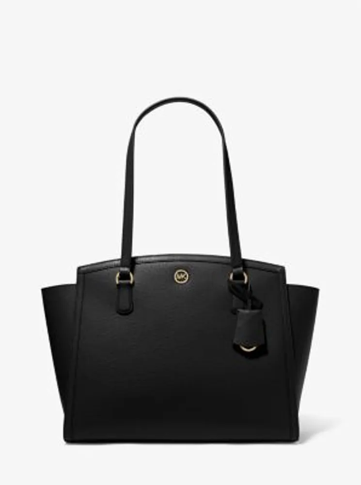 Michael Kors Marilyn Medium Top Zip Saffiano Leather Tote In HUSK