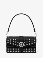 Greenwich Medium Studded Saffiano Leather Shoulder Bag