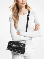 Greenwich Medium Studded Saffiano Leather Shoulder Bag