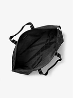 Jet Set Travel Large Signature Logo Print Woven Tote Bag