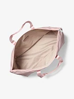 Jet Set Travel Large Signature Logo Print Woven Tote Bag
