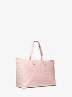 Jet Set Travel Large Signature Logo Print Woven Tote Bag