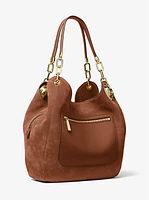 Lillie Large Suede Shoulder Bag