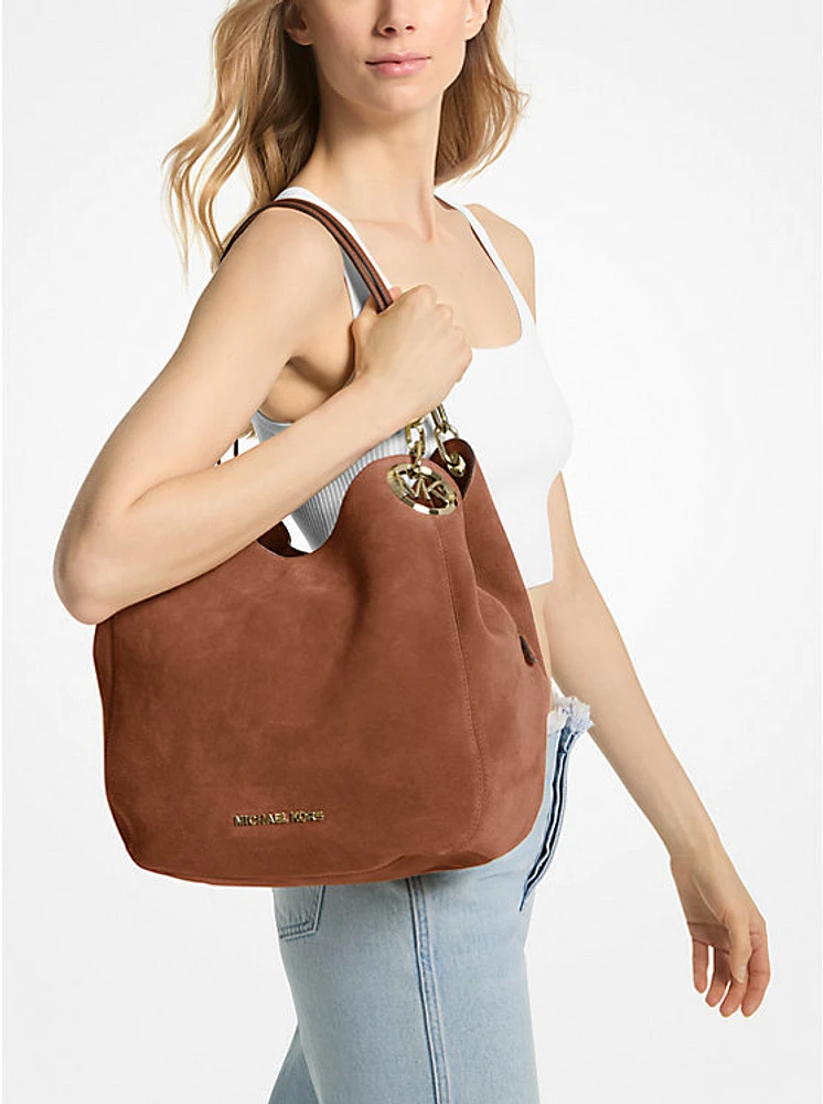 Lillie Large Suede Shoulder Bag
