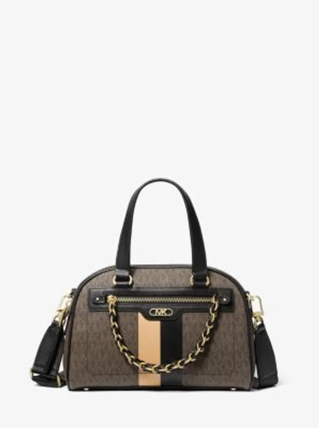 Marilyn Medium Logo Stripe Satchel