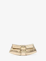 Colby Small Crackled Metallic Leather Convertible Clutch