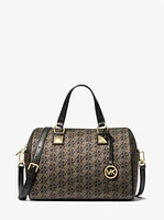 Grayson Medium Metallic Empire Monogram Satchel