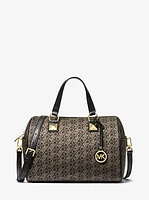 Grayson Medium Metallic Empire Monogram Satchel