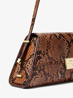 Ludlow Medium Snake Embossed Leather Shoulder Bag