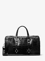 Bedford Travel Extra-Large Crocodile Embossed Leather Weekender Bag