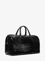 Bedford Travel Extra-Large Crocodile Embossed Leather Weekender Bag