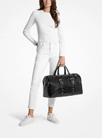 Bedford Travel Extra-Large Crocodile Embossed Leather Weekender Bag