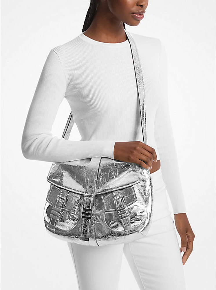 Darrington Large Crackled Leather Shoulder Bag