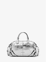 Darrington Metallic Small Crackled Leather Satchel