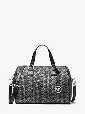 Grayson Medium Metallic Empire Monogram Satchel