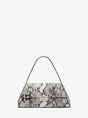 Ludlow Medium Snake Embossed Leather Shoulder Bag