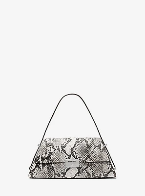 Ludlow Medium Snake Embossed Leather Shoulder Bag