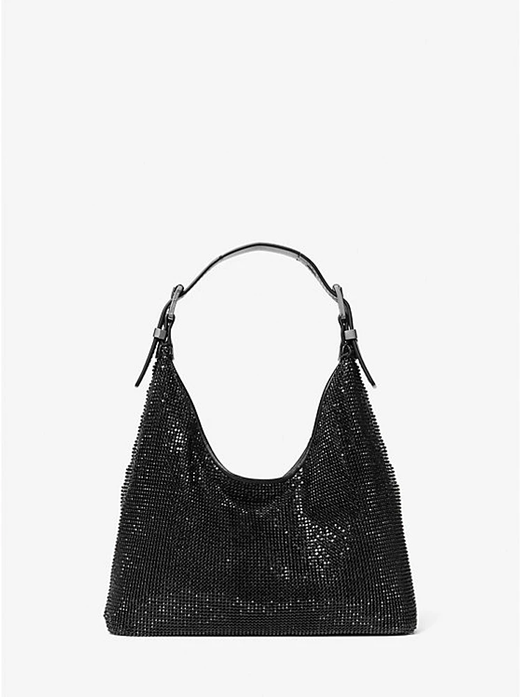 Limited-Edition Nolita Small Rhinestone Mesh Hobo Shoulder Bag