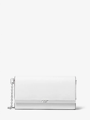 Mona Large Saffiano Leather Clutch