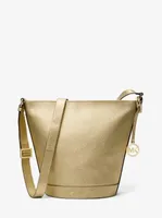 Townsend Medium Metallic Pebbled Leather Messenger Bag