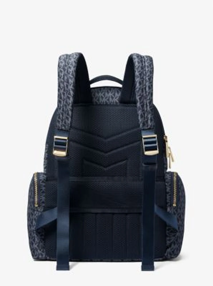 Prescott Large Signature Logo Print Woven Backpack