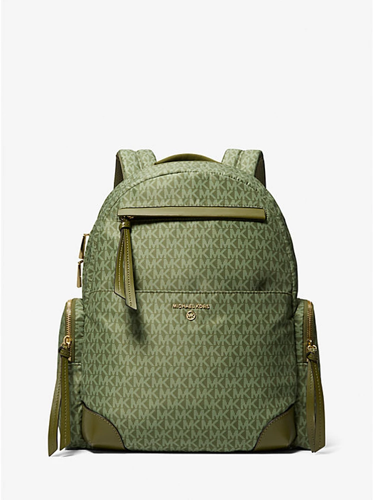 Prescott Large Signature Logo Print Woven Backpack