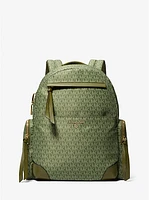 Prescott Large Signature Logo Print Woven Backpack