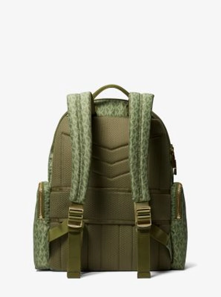 Prescott Large Signature Logo Print Woven Backpack