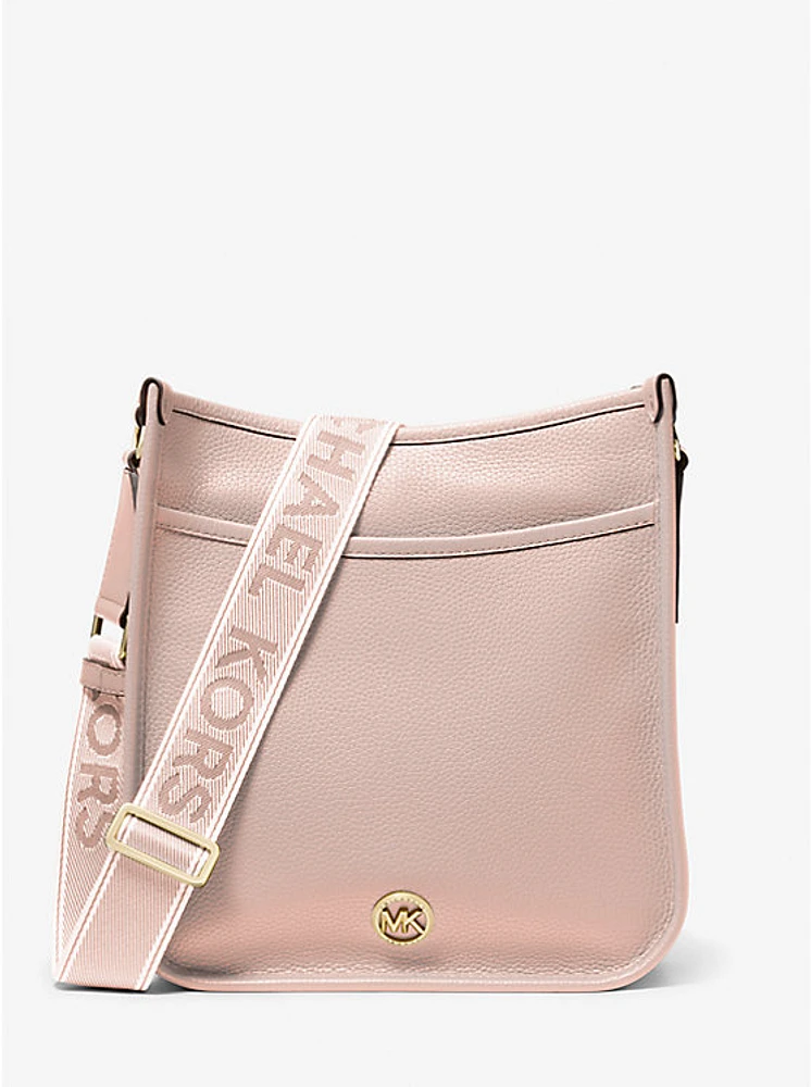 Luisa Large Pebbled Leather Messenger Bag
