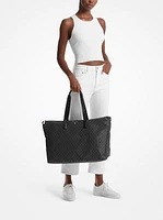 Jet Set Travel Large Signature Logo Print Woven Tote Bag