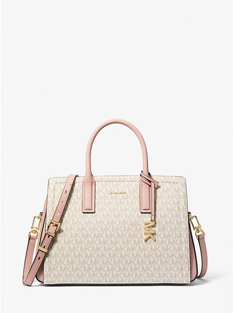 Bolso satchel Laila mediano con logotipo exclusivo